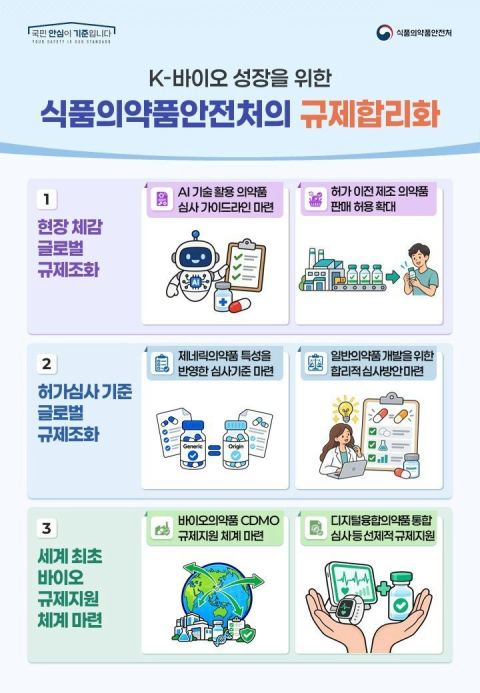 제네릭 동등성 자료 면제·일반약 심사 간소화…식약처, 규제합리화위서 K-바이오 지원책