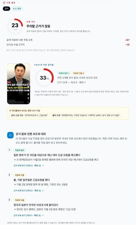 팩트체크 플랫폼 FAXTR, 캡처 한 장으로 숏폼 '뉴스' 주장 대조…라이브커머스 판매 점검 기능 더했다