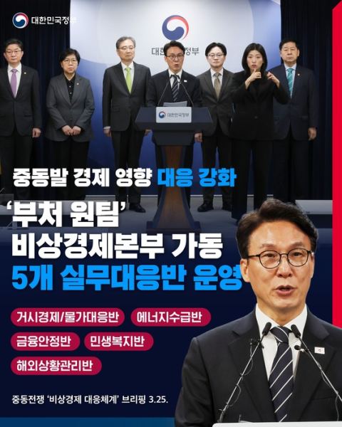 중동 전쟁 장기화 대응에 국가 역량 결집…정부, '비상경제본부' 가동