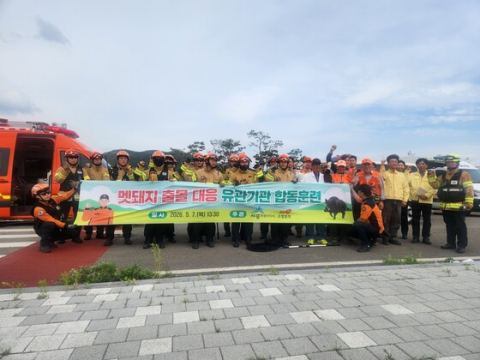 세종소방본부, 도심 멧돼지 출몰 합동 대응 훈련…드론·마취 장비 12점 동원
