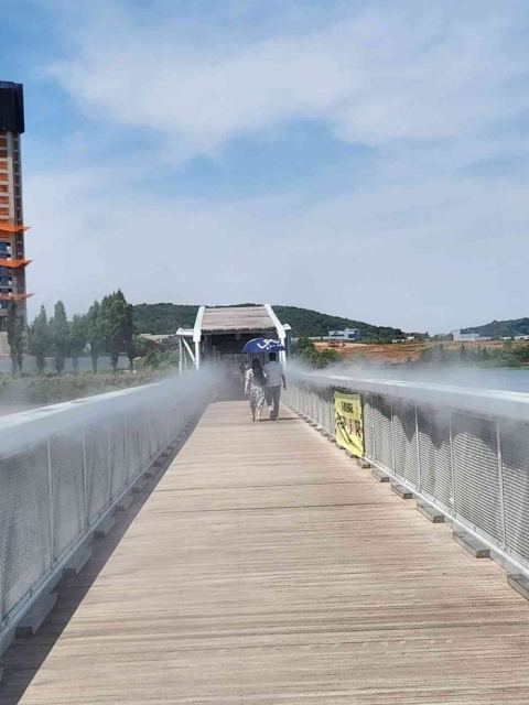 천안 성성호수공원 쿨링포그 770m로 확대…폭염 대응 강화