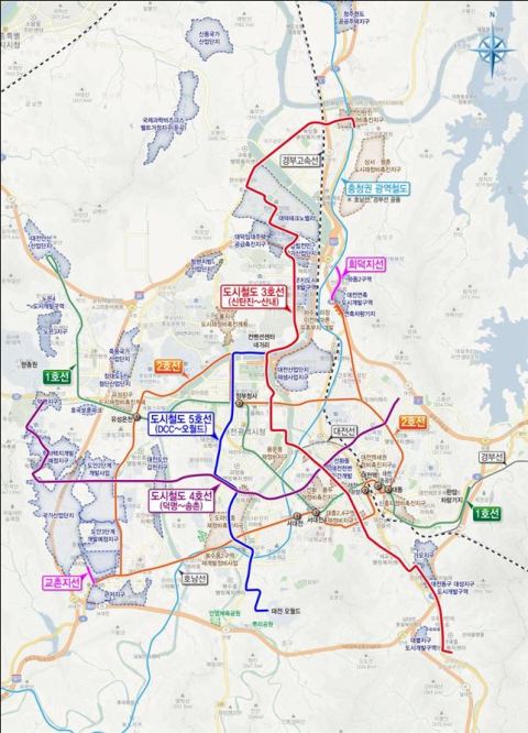 대전시, 도시철도 3·4·5호선 포함 '제1차 도시철도망 구축계획' 최종 고시…총 63.43km